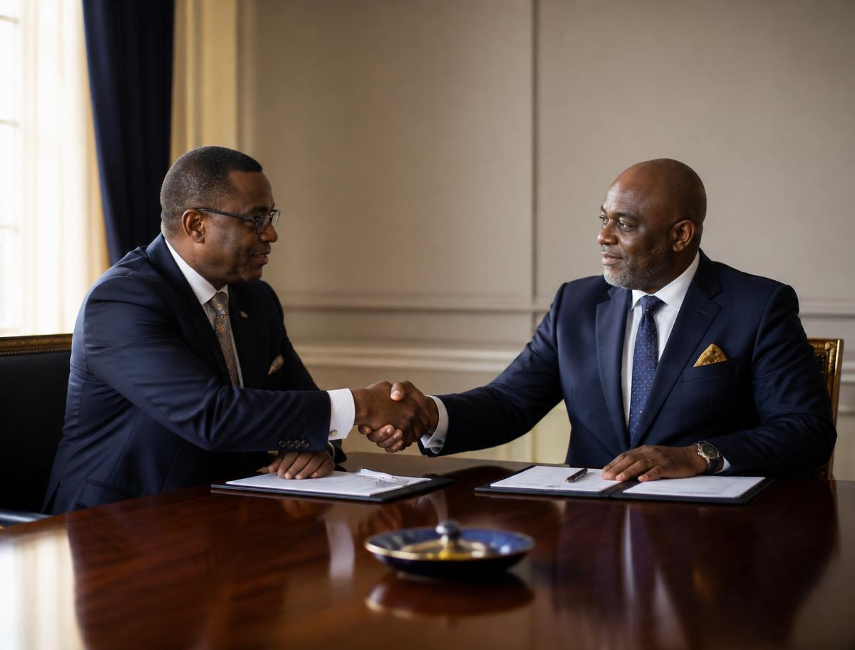 African executives formalising a strategic partnership in a boardroom