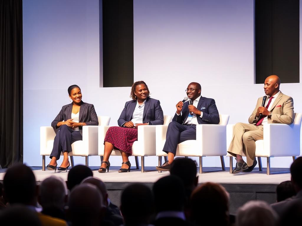 Panel discussion at a management conference