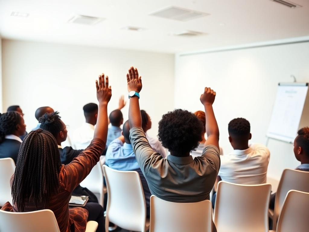 Professionals participating in an interactive training session